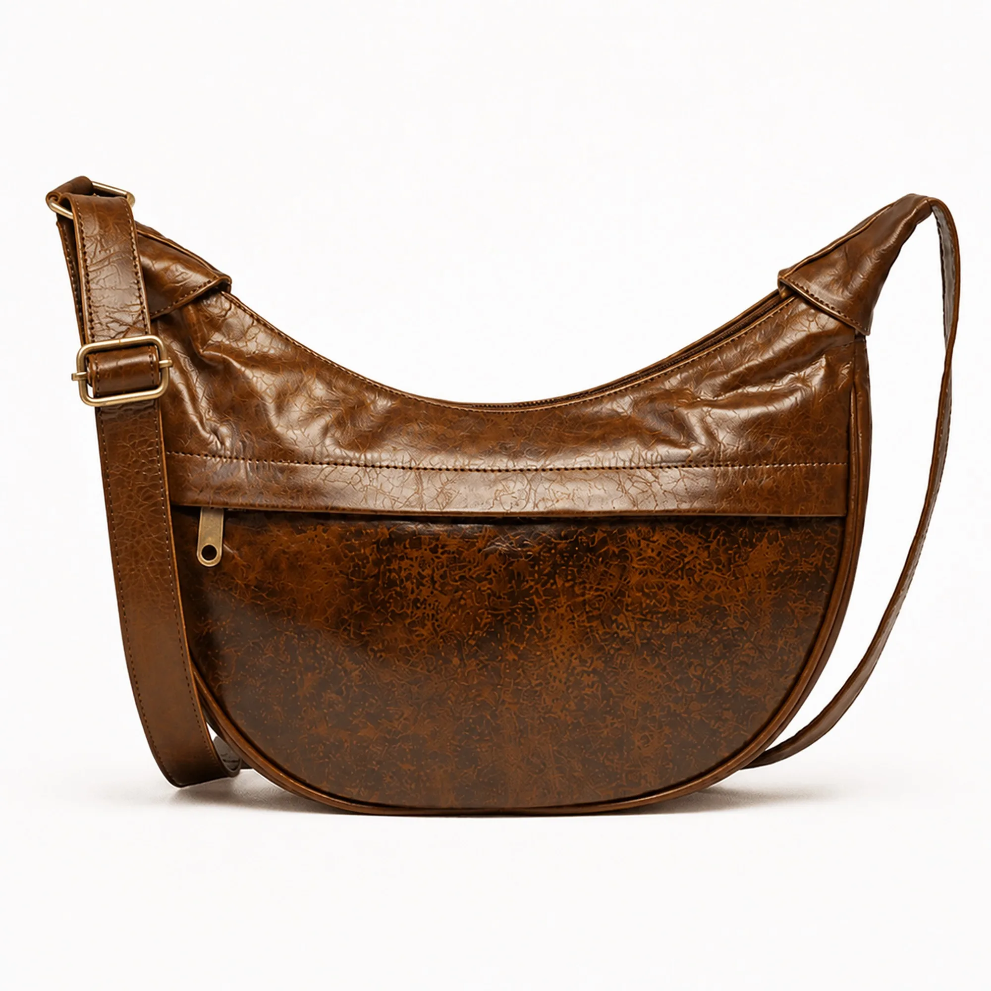 Back of the crescent hobo with the adjustable strap at full length.